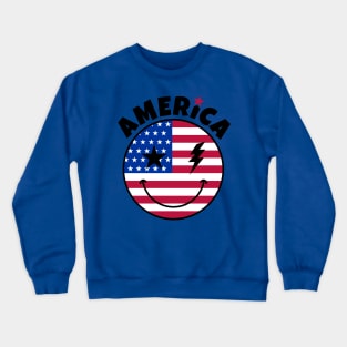 America Smiley Face Crewneck Sweatshirt